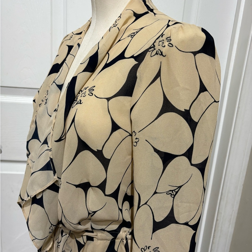 Club Monaco Floral Wrap Blouse with Tie Waist - Picture 5 of 10